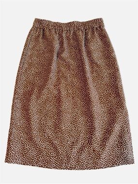 J.Crew Factory Dark Brown White Spotted Skirt w/ Slit